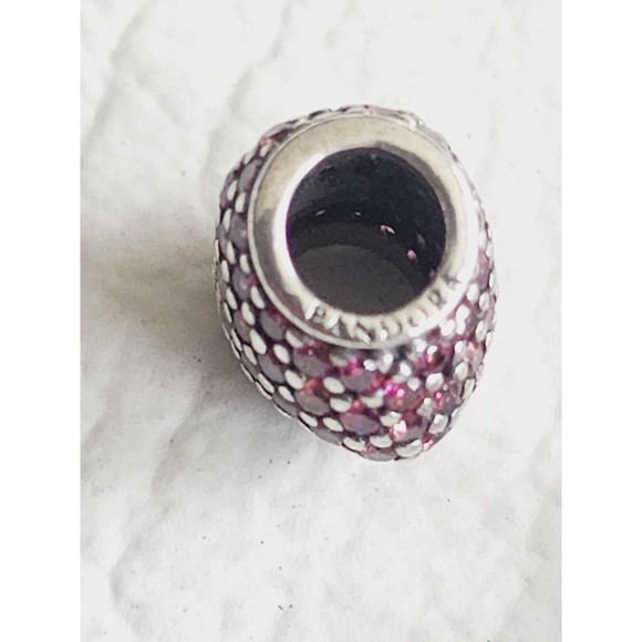 Pandora 925 Textile Multi String Bracelet  Pink Pave CZ Heart / 2 Heart Clips - Picture 8 of 14